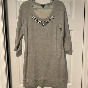 Ann Taylor Light Gray Knit Top